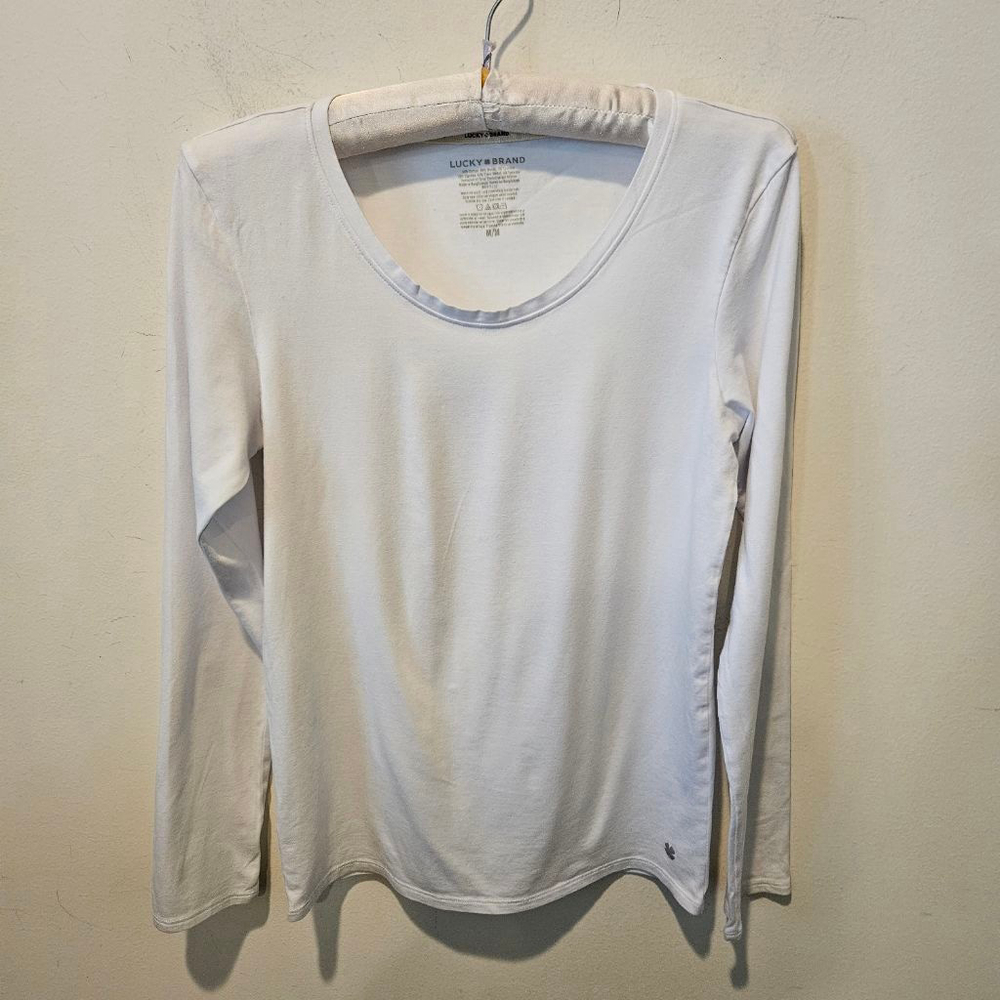 Women's Lucky Brand Long Sleeve Tee M White